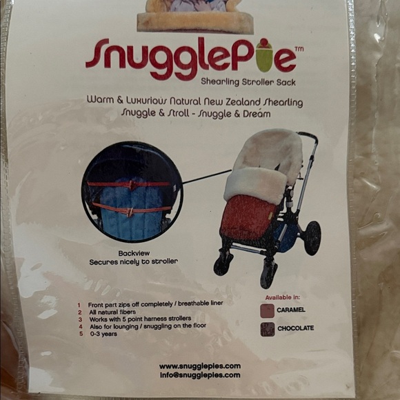 New SnugglePie Caramel Suede & Shearling Stroller Sack - Picture 2 of 12